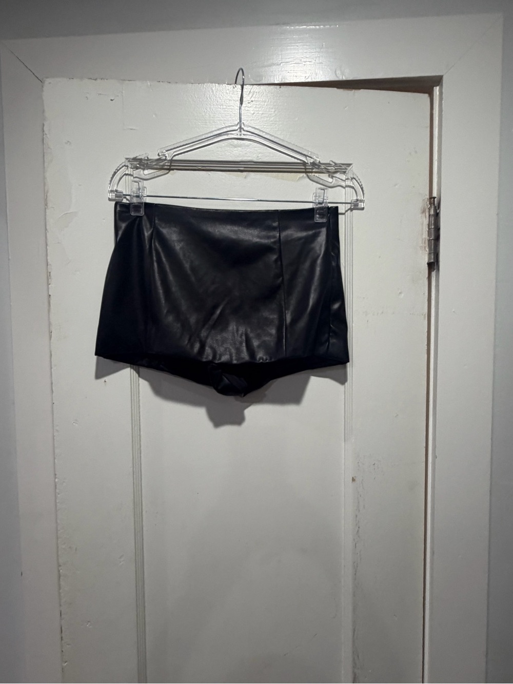 Black Faux Leather Women’s Shorts